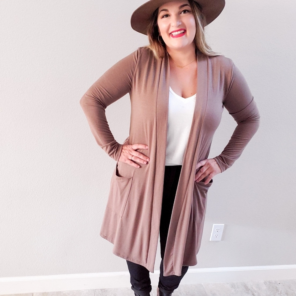 Soft and Stretchy Cardigan in Mocha